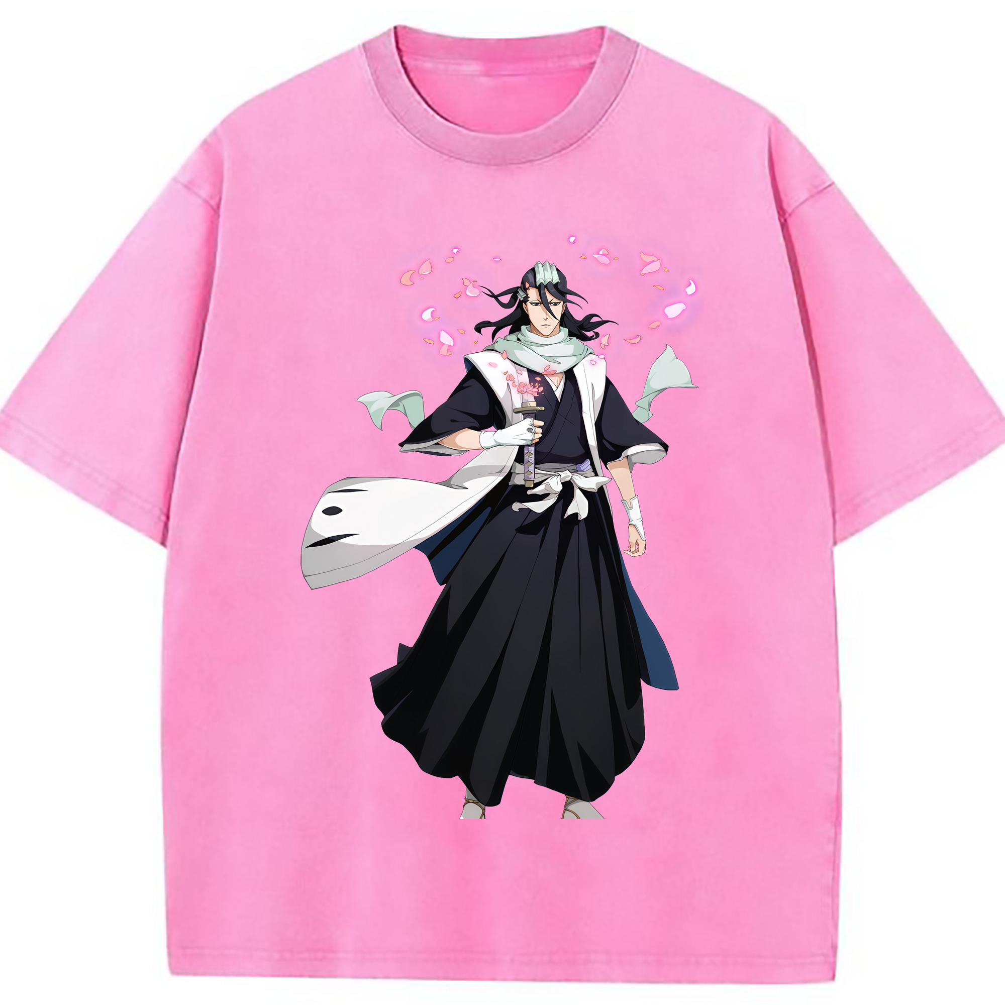 （画像用） ブリーチ くちき びゃくや BLEACH Kuchiki Byakuya 綿100% ヴィンテージ風 半袖Tシャツ（フロントプリント）